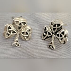 Thai silver trinity knot earrings